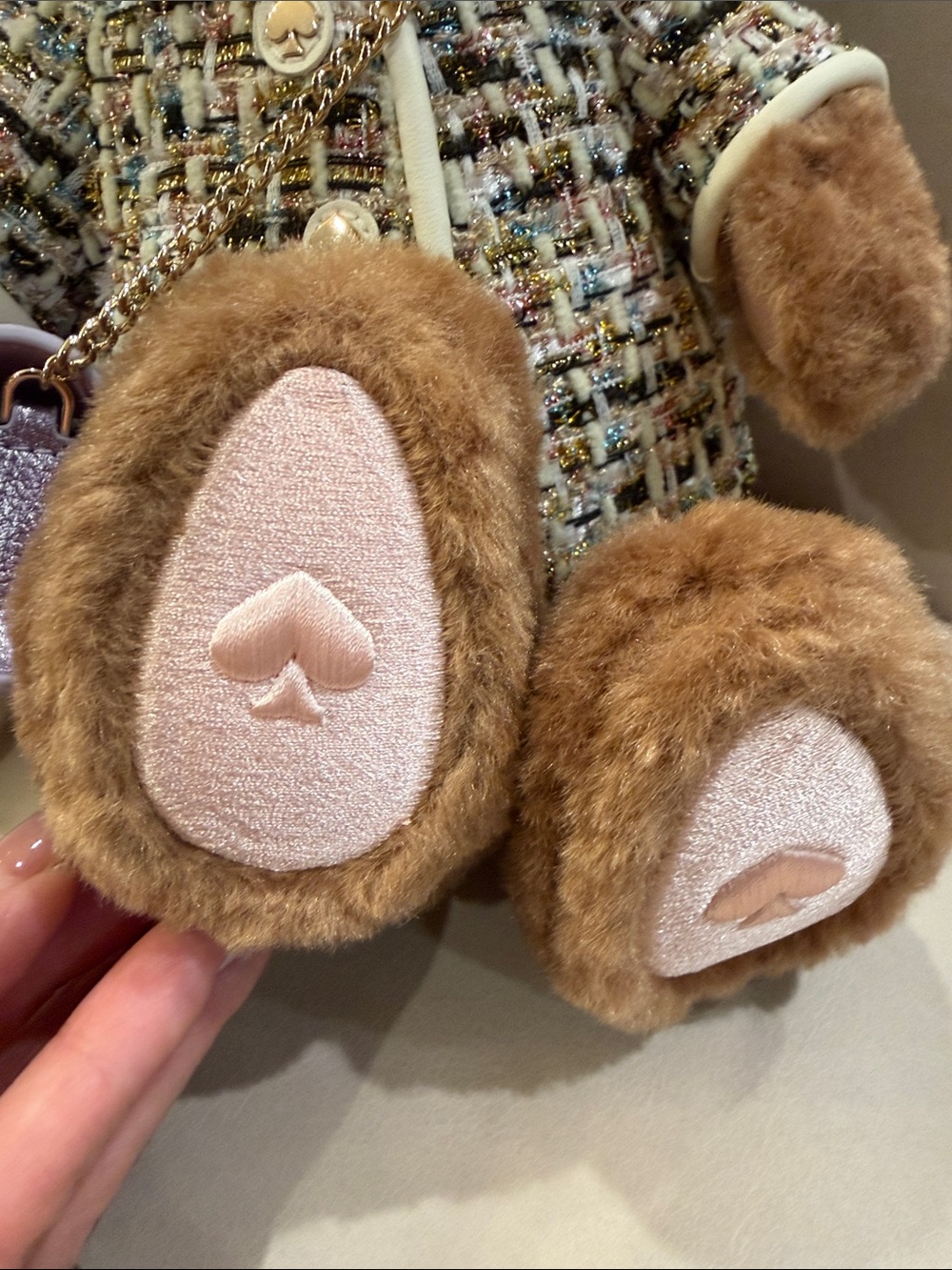 Kate Spade Lilac Mini Bag with Brown Teddy Bear Accent - Picture 4 of 10